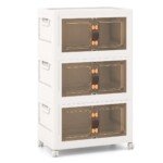 Stalčių komplektas su ratukais ir durelėmis (Balta)