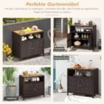 Lauko rataninė sandėliavimo spintelė su akacijos medžio stalviršiu (Ruda)