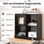 Daugiapakopis keturių skyrių lentynų stovas (Juoda)