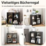 Daugiapakopis keturių skyrių lentynų stovas (Juoda)