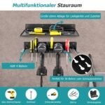 Organizatorius su 4 vietomis ir 36 skylutėmis įrankiams (Juoda)