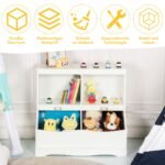 Vaikiška lentyna su keturiais skyriais žaislams ir knygoms (Balta)