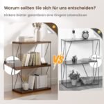 Trys pakopos metaliniu rėmu lentyna (Ruda)