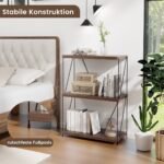 Trijų lygių lentyna su metaliniu rėmu (Ruda)