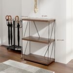 Trijų lygių lentyna su metaliniu rėmu (Ruda)