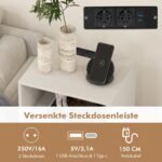 Stovas plokštelių grotuvui su įkrovimo stotele (Balta)