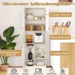 Virtuvės spintelė su trimis durelėmis ir atviromis lentynomis (Balta)