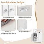 Vonios spintelė su dvigubomis durelėmis ir reguliuojama lentyna (Balta)