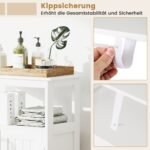 Vonios spintelė su dvigubomis durelėmis ir reguliuojama lentyna (Balta)