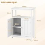 Vonios spintelė su dvigubomis durelėmis ir reguliuojama lentyna (Balta)