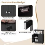 Kompaktiška vonios spintelė su durelėmis ir lentynomis (Juoda)