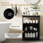 Kompaktiška vonios spintelė su durelėmis ir lentynomis (Juoda)