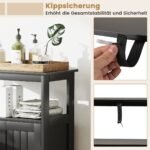 Kompaktiška vonios spintelė su durelėmis ir lentynomis (Juoda)