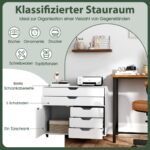 Mobilus penkių stalčių ir durelių komodos (Balta)