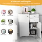 Pastatomoji spintelė su stalčiais ir durelėmis (Balta)