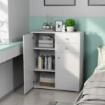 Pastatomoji spintelė su stalčiais ir durelėmis (Balta)