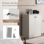 Moderni dviejų durų sekcijinė spintelė su trimis lentynomis (Balta)