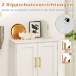 Virtuvės spintelė su keturiomis durelėmis ir dviem lentynomis (Balta)