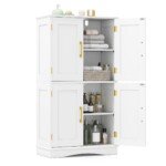 Virtuvės spintelė su keturiomis durelėmis ir dviem lentynomis (Balta)