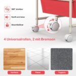 Daugiafunkcis vežimėlis su penkiolika stalčių (Rožinė)