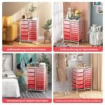 Daugiafunkcis vežimėlis su penkiolika stalčių (Rožinė)