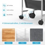 Mobilus vežimėlis su 15 stalčių (Sidabrinė)