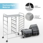 Mobilus vežimėlis su 15 stalčių (Sidabrinė)