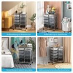 Mobilus vežimėlis su 15 stalčių (Sidabrinė)