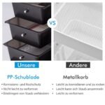 Vežimėlis su keturiais stalčiais ir metaliniu rėmu (Juoda)