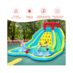 Pripučiamas vandens parkas su čiuožyklomis ir lipynėmis (Spalvotas)