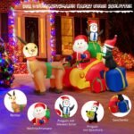 180 cm pripučiamas Kalėdų Senelis su rogutėmis ir LED apšvietimu (Ryškiaspalvė)