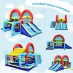 Pripučiama pilis su dviguba čiuožykla ir pramogomis (Spalvinga)