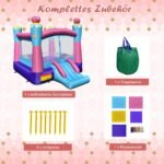 Pripučiama pilis su čiuožykla ir krepšinio lanku (Spalvota)