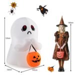 120 cm pripučiamas Helovino skeletas su moliūgu (Oranžinė ir balta)