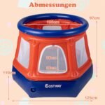 Pripučiamas vaikiškas batutas su apsauginiu tinklu (Raudona)