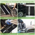 Nešiojama sulankstoma aliuminio rampa neįgaliesiems 272 kg (Juoda)