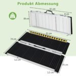 Nešiojama sulankstoma aliuminio rampa neįgaliesiems 272 kg (Juoda)
