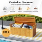 Lauko suolas su sandėliavimo dėže ir atlenkiamais porankiais (Natūrali)