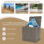 Daugiatikslė 114 L lauko sandėliavimo dėžė (Šviesiai ruda)