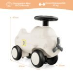 Vaikiškas paspiriamasis automobilis lėktuvo dizaino (Balta)