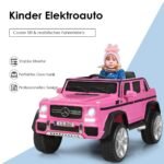 Elektrinis automobilis vaikams su pakaba ir 2 varikliais (Rožinė)