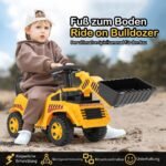 Vaikiškas ekskavatorius su reguliuojamu kaušu ir daiktadėže (Geltona)