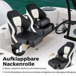 Kapitono valties sėdynė su atlenkiama atrama (Juoda ir balta)