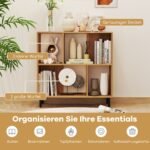 4 skyrių lentyna su metalinėmis kojomis (Natūrali)