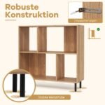 4 skyrių lentyna su metalinėmis kojomis (Natūrali)