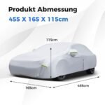 Automobilio danga su užtrauktuku ir kišene atspari oro sąlygoms 455 x 165 x 115 cm (Sidabrinė)