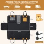 Vandeniui ir įbrėžimams atsparus automobilio sėdynės užvalkalas šunims 215 x 148 cm (Juoda)