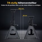 Atraminiai domkratai 6 tonų keliamoji galia reguliuojamas aukštis 36–58 5 cm (Juoda)