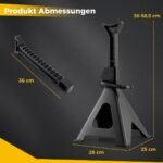 Atraminiai domkratai 6 tonų keliamoji galia reguliuojamas aukštis 36–58 5 cm (Juoda)