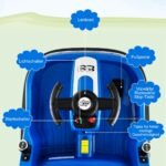 Elektrinis vaikiškas paspirtukas su 360° sukimu ir važiavimo pirmyn/atgal funkcija (Mėlyna)